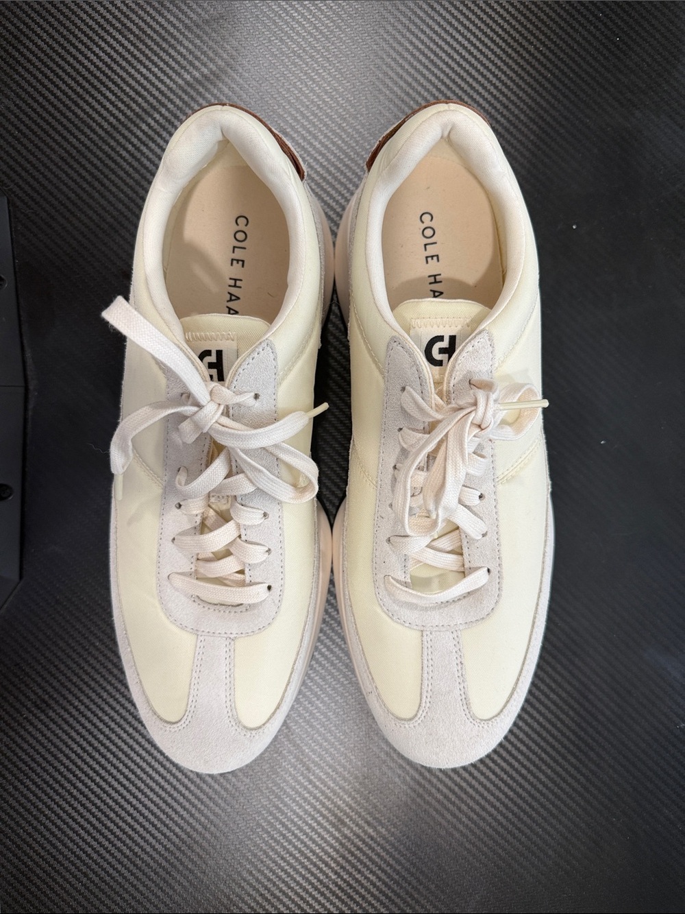 Cole Haan Ivory and Light Beige Low-Top Sneakers